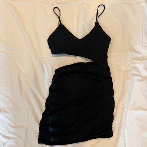 Superdown black cut out strappy mini dress